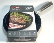 OXO Softworks Non-Stick 2-Piece Skillet Set (10.5 in / 12 in) - Black New