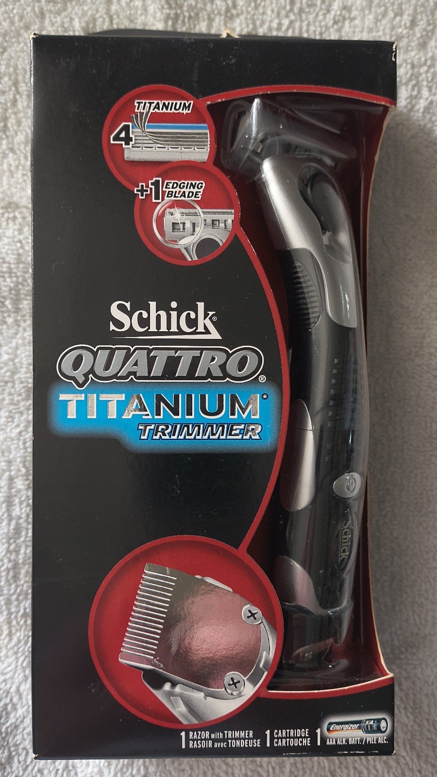 Schick QUATTRO Titanium Trimmer - NIB - Battery Powered (inc