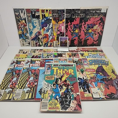 New Warriors Lot Thor 412 1st Full App #1 Newsstand & 2nd Print Marvel 25 Books