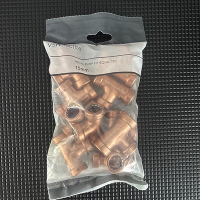 VSH Tectite Metall Steckstück gleich 15 mm 10er Pack Kupferfittinge UVP 34£