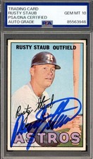 Rusty Staub Gem Mint 10 PSA DNA Signed 1967 Topps Autograph