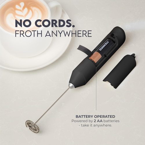 Zulay Kitchen Powerful Milk Frother Wand - Handheld Stainless Steel - Battery Op - Picture 4 of 12