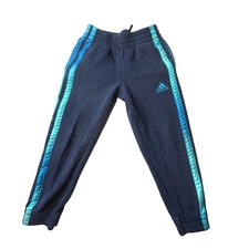Adidas Joggers Kids Size 8 Navy Blue AK5805 Fleece Pants 3-Stripe Activewear