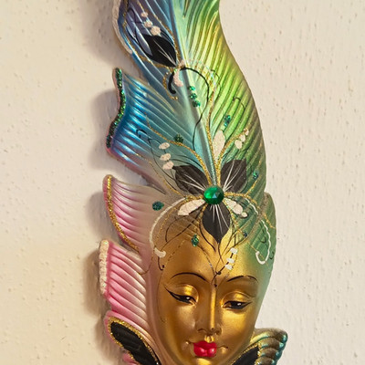 Original Hand Painted Venezia venezianische Maske handbemalt bunt
