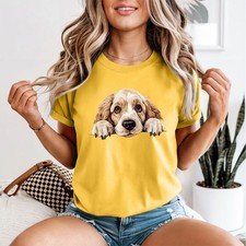 Cute Puppy Dog Animals Womens T-Shirt Animal Lover Graphic Tee