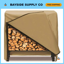 48-Inch Log Rack Cover - Level 4 UV Protection, Weather-Resistant, Khaki Color
