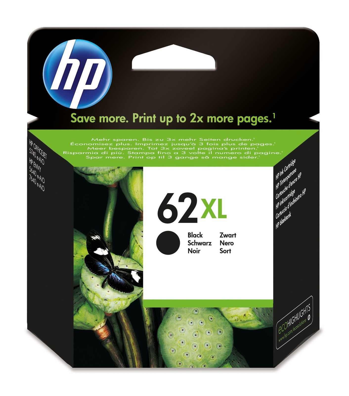 HP 62XL High Yield Black Original Ink Cartridge - C2P05AE