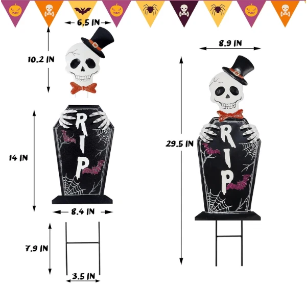 Halloween Solar Lápida Patio Estaca 18 LED Luces Púrpura Brillo Decoración Exterior EE. UU. Foto 3 de 4