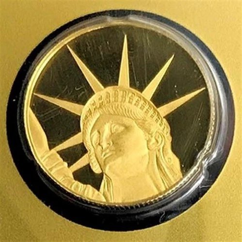 2022 GOLD SOLOMON PROOF 1/4oz $25 DOLLAR STATUE OF LIBERTY IN PAMP ASSAY CARD