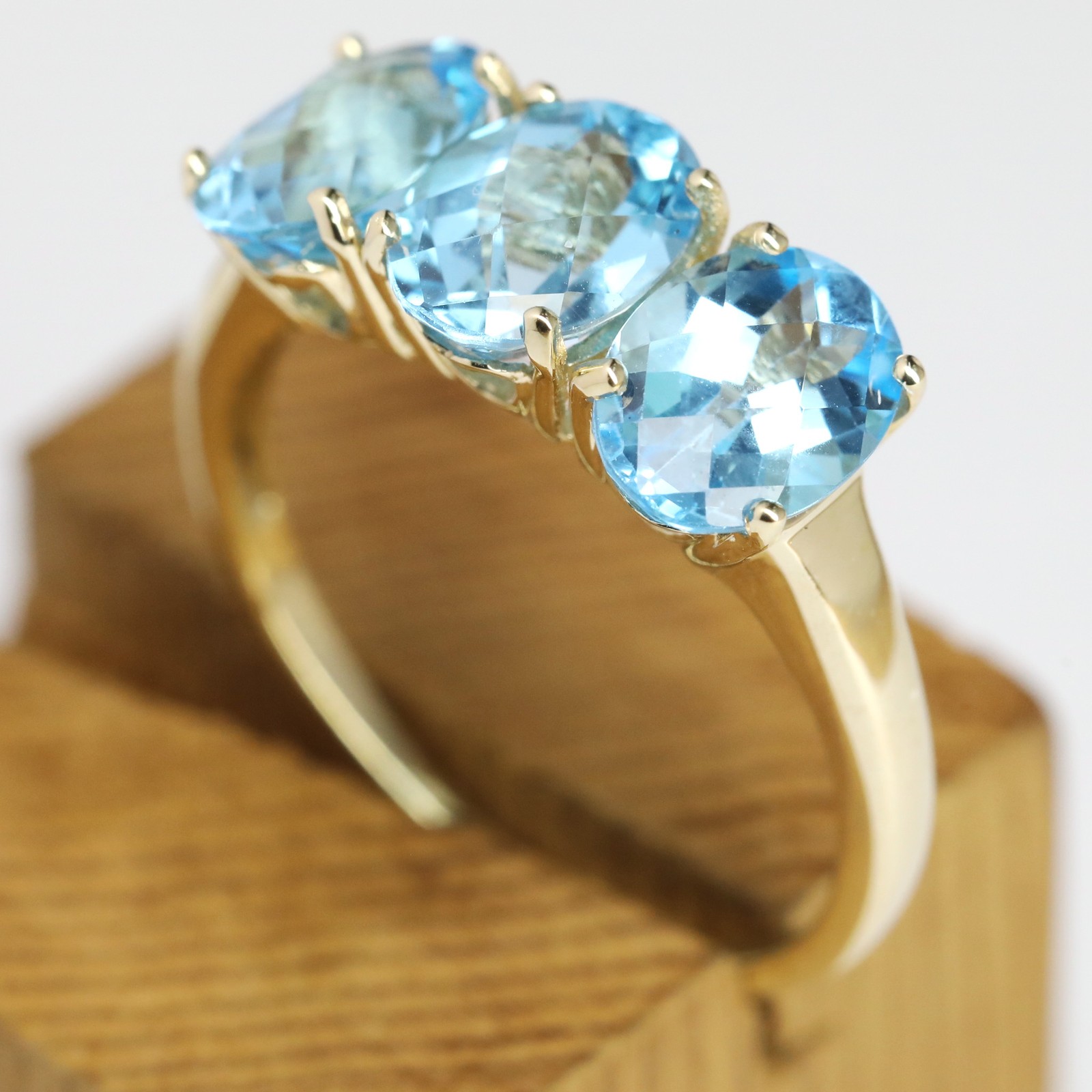 Blue Topaz Trilogy Ring
