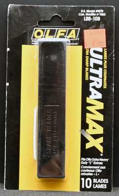 OLFA LBB-10B 18mm Heavy-Duty Snap-Off Blackened Blades 10-Pack Model 9070 Carbon