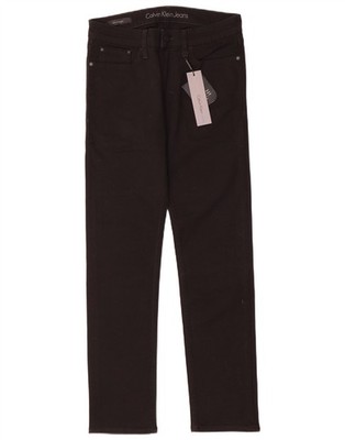 Calvin Klein Herren Slim Straight Jeans W28 L30 Schwarz Baumwolle NS07