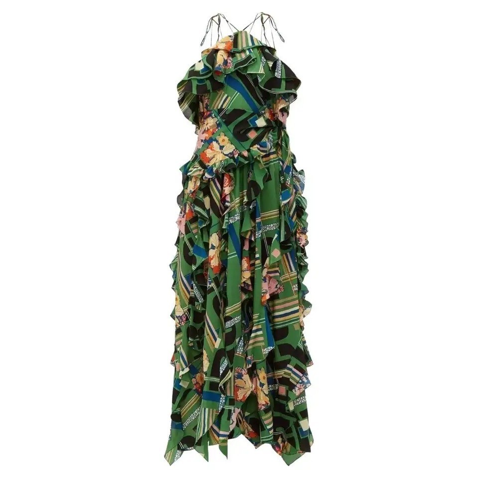 gucci green floral dress Gucci Hawaiian Print Dream Dress NWT – Kit's Boutique main image 1