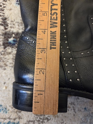 Sam Edelman Prina Zinn Nieten Lederreitstiefel in Schwarz Größe 9 EUC - Bild 11 von 13