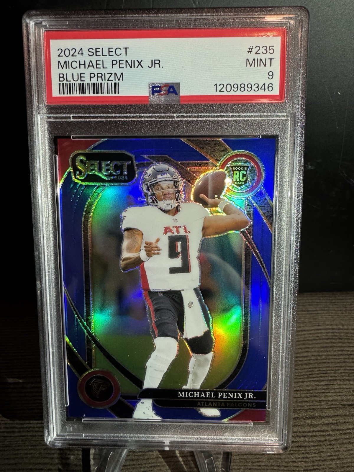 Michael Penix Jr. 2024 Panini Select Blue Club Level Rookie /99 PSA 9 Pop 5