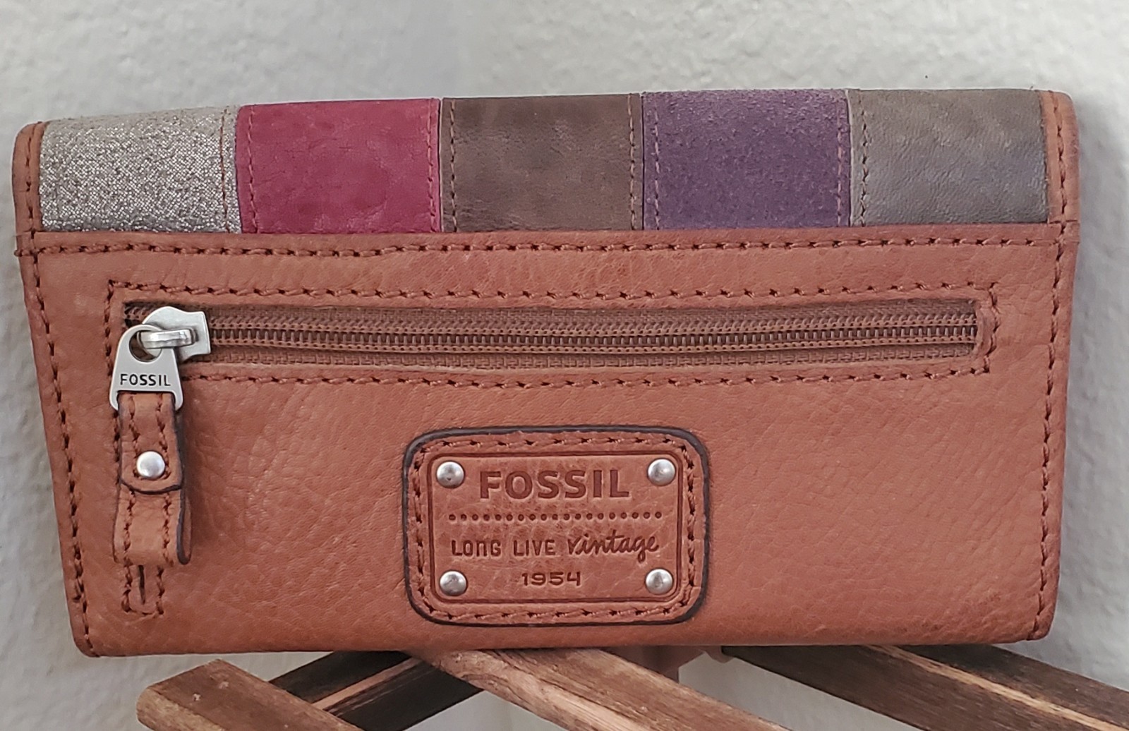 Fossil Multicolor Patchwork Leather Wallet Snap C… - image 2