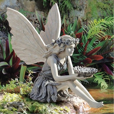 Gartendeko Fee Elfe Gartenfigur Harz modern wetterfest Skulptur