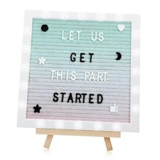 Changeable Felt Letter Board with LED Lights - 10 10" Message Custom Gradient