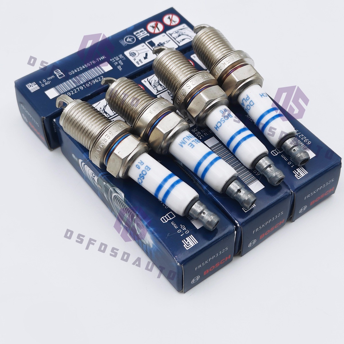 4 Bosch Double Platinum Spark Plugs 06H905601A Set FR5KPP332S for VW AUDI