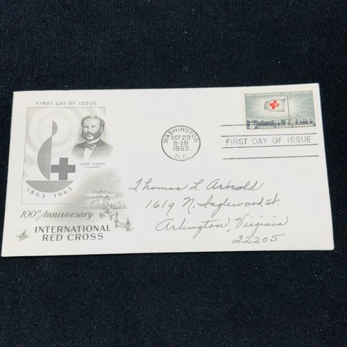 VTG‼ First Day Issue FDC Cover 1963 100th Anniversary International Red Cross 5c
