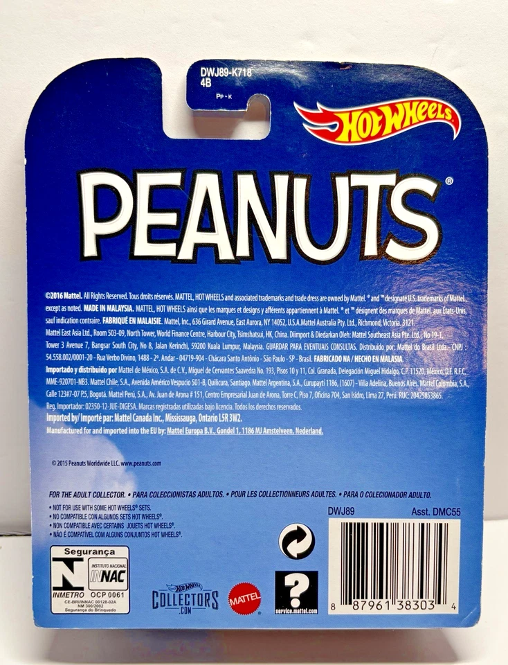 Hot Wheels PEANUTS Snoopy Retro Entertainment con REAL RIDERS Nuevo Sellado 2016 Foto 2 de 4
