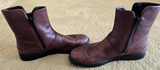 ECCO HYDROMAX Leather Ankle BOOT Brown Double Zipper Sz 9-9.5 US 40 EU