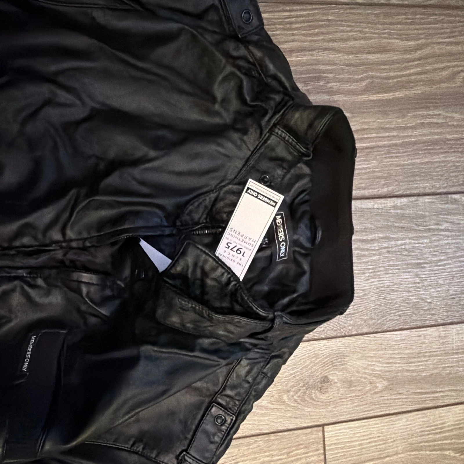 Members Only Iconic Racer Men's Black Full Zip Polyurethane Lined 2XL/3XL image 7