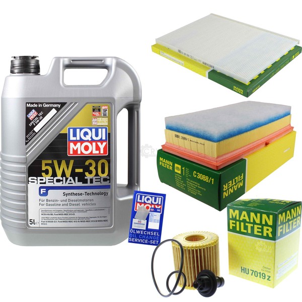 Mann Inspektionspaket 5L Liqui Moly Special Tec 5W-30 FüR Toyota IQ 1.4 D-4D-image