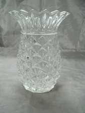 Czech Republic 6-1/4  Stunning PINEAPPLE Vase Clear Lead Crystal 40026426 NWT