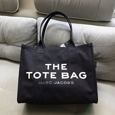 Marc Jacobs Black Logo Tote Bag Top Handle w/ Detachable Adjustable Strap