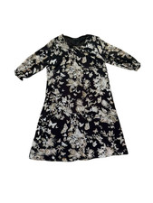 Nametshe Womens Plus Size 18 Black Floral Botanical Long Sleeve Dress.