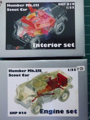 1/35 SKP #19 & 20 SUPERB RARE HARD TO FIND OOP RESIN & ETCH HUMBER SCOUT CAR SET