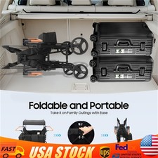 4 Seater Stroller Wagon Quad Stroller Wagon 4 Kids w/Adjustable Handle  Canopy