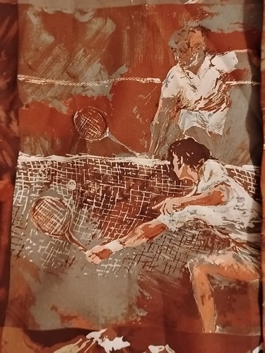 Vintage 70er Negligee Et Cie Playboy LEROY NEIMAN Sport Collage Spitzkragen Disco M - Bild 3 von 12
