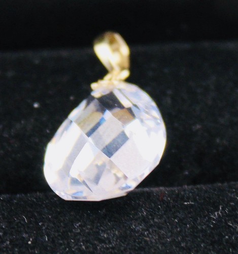 Unknown Stone Tear-drop Pendant Set In A Solid 14K Yellow Gold Bale - Never Used - Picture 4 of 13