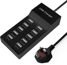 USB Charger Station, 10 Port USB Charger Hub 50W Multiple Charging Station Compa