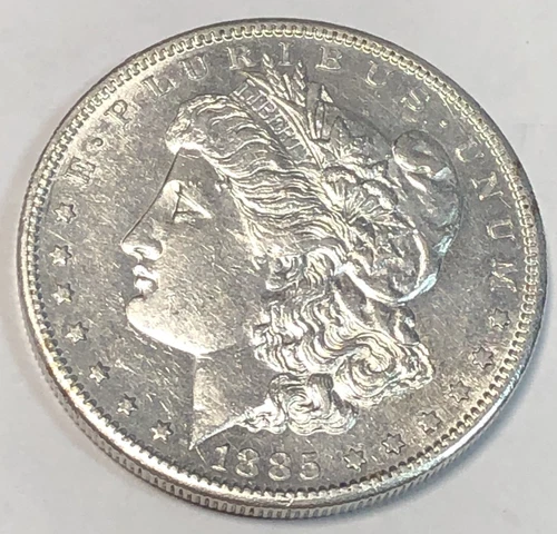 1885 S MORGAN "AU+ GRADE" - LUSTER/BEAUTFUL HIGH POINTS-HAIR, WING/ CRISP WHITE✅