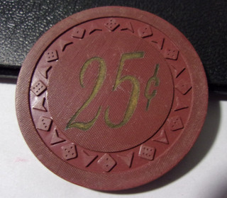 NEVADA CLUB CASINO (1954) 25¢ hotel casino gaming poker chip Reno NV