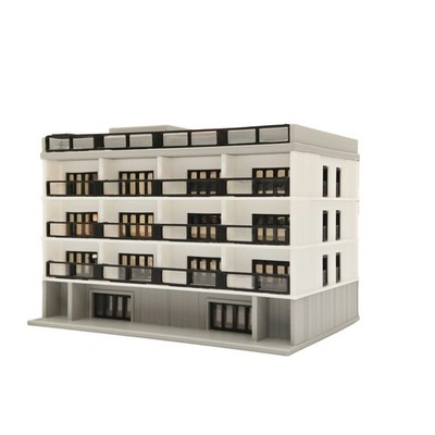 Outland Models Innenstadt 4-stöckiges Apartment (Weiß) stapelbar 1:220 Z-Spur