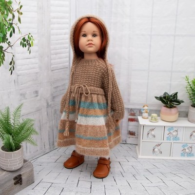 Handgefertigte Kleidung Kleid + Hut 18-19,5'' (45-50cm). Passend für Gotz & American Girl Puppen