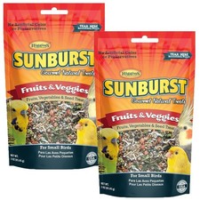 Higgins Sunburst Fruits  Veggies Gourmet Treats for Small Birds 2 Pack 