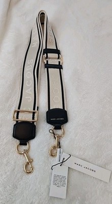 NWT Marc Jacobs The Logo Webbing Bag  Strap Beige Marshmallow Colorway Gold 