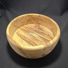 Spalted Wooden Bowl 8 Hand Turned Rustic Farmhouse Cottage Fruit Dish Unique