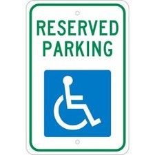 Aluminum Sign - Reserved Parking Handicapped Logo - .08"" Thick TM87J ACCUFORM