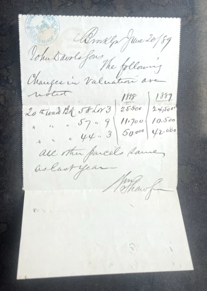 US SC U293 BROOKLYN , NY GRANT 1889 LETTER SHEET USED - Image 3 of 4