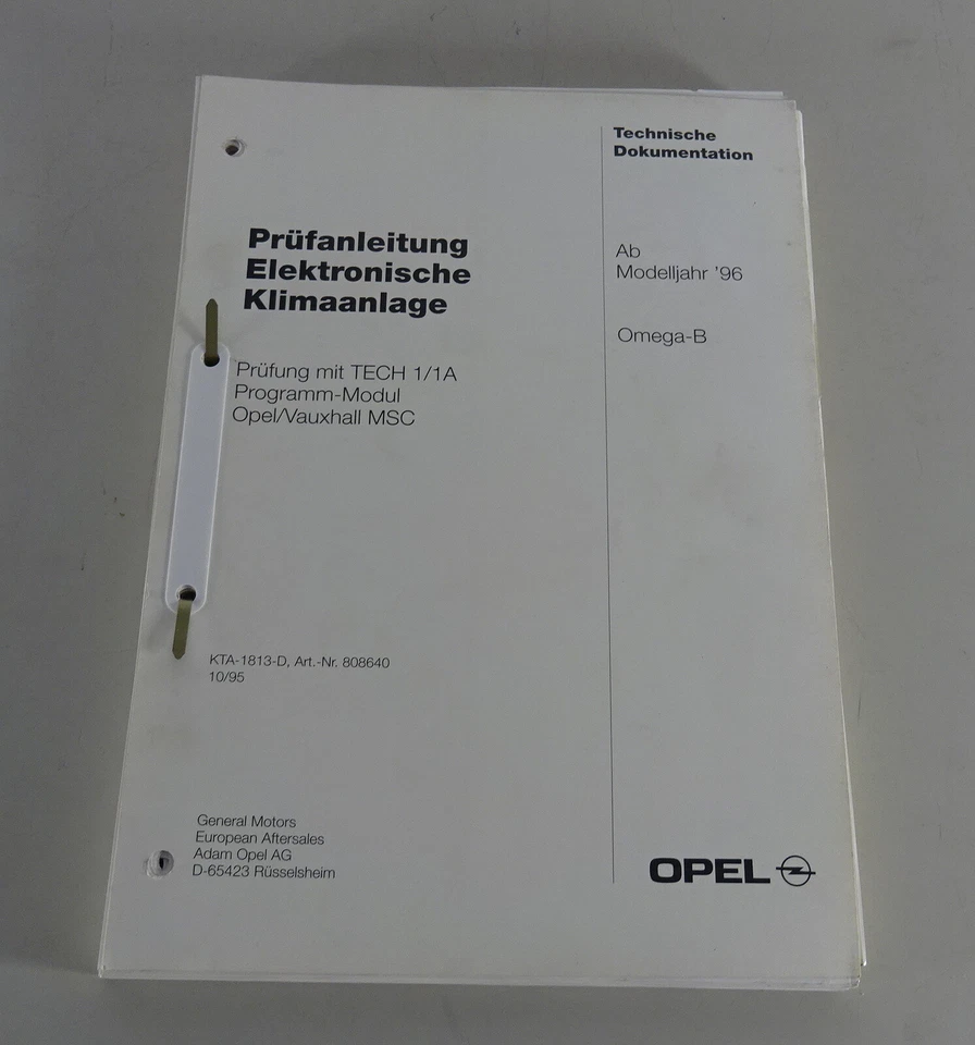 Manual de Taller Instrucciones Inspección Opel Omega B Aire Acondicionado Desde - Imagen 1 de 1
