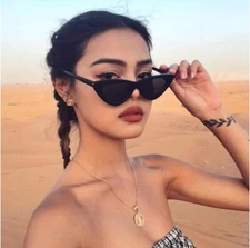 Vintage Cateye Small Unisex Sunglasses - Black, Red, Pink