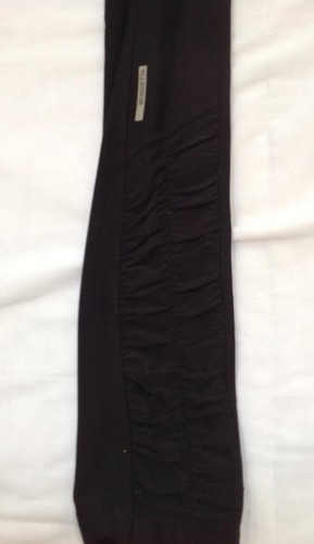 Womens Mondetta black athletic leggings M turquoise waistband ruching at ankle - Picture 5 of 5