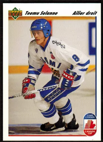 1991-92 TEEMU SELANNE Upper Deck French Canada Cup Rookie RC # 21 Anaheim Ducks