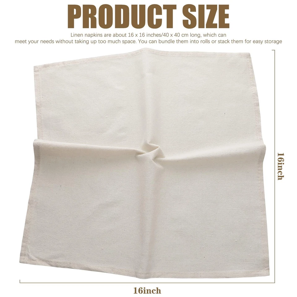 Mixweer Set of 40 Cotton Linen Dinner Napkins Bulk 16 x 16 Inch Reusable Fabric - Image 2 of 4